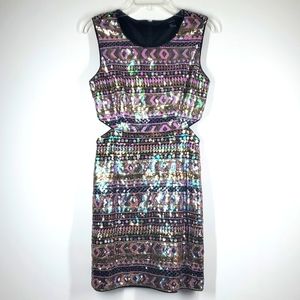 Forever21 Sequin Pink Gold Silver Copper Black Mini Party Dress M NWOT